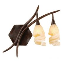 Diyas - Inspired Mantra Fusion Gaudi Gaudi Applique Droite 2 Lumières G9, Marron/Noir Oxydé