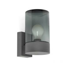Faro Kila Dark Grey Wall Lantern Lamp Smoked 2700K IP65