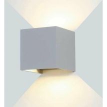 Silamp - Applique Murale Grise led 12W IP54 Carré - Blanc Neutre 4000K - 5500K