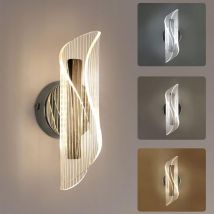 Applique Murale Intérieur, 12W Moderne Lampe Murale Créatif Design Incurvée, 3 Températures de Couleur Mural Intérieur pour Chambre à Coucher Salon