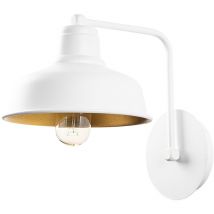 Wellhome - Applique Murale Interieur, Lampe Murale Industrielle Bois, Blanc 19x27x24 cm - Blanc
