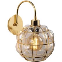 Wellhome - Applique Murale Interieur, Lampe Murale Industrielle Bois, Or 23x27x30 cm - Or