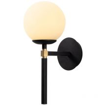 Wellhome - Applique Murale Interieur, Lampe Murale Industrielle Bois, Noir 15x20x37 cm