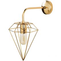 Applique Murale Interieur, Lampe Murale Industrielle Bois, Or 20x37x43 cm