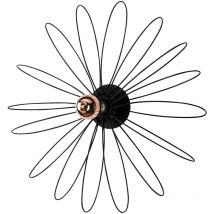 Applique Murale Interieur, Lampe Murale Industrielle Bois, Noir 58x12x58 cm