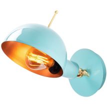 Wellhome - Applique Murale Interieur, Lampe Murale Industrielle Bois, Turquoise 6x12x27 cm