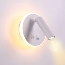 Applique murale Intérieure led Lampe murale hotel intérieur Lumières mural lit Lampe murale led couloir avec interrupteur --Lumière neutre 4000K