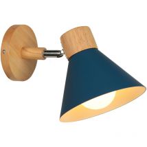 Applique Murale Interieure Rétro Lampe Murale Métal E27 Applique Murale Vintage Pour Salon Chambre Salle De Bain (Bleu)