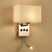 Rwoythk - Applique Murale Chevet avec Port usb, Ajustable Flexible Col de Cygne Applique de Lecture Moderne E27 Lampe de Murale avec 2 Interrupteurs