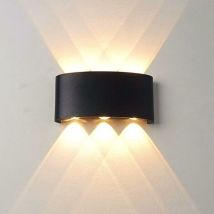 Applique Murale Intérieure Led 6w Lampe Murale Moderne, Ip65 Étanche Appliques Murales Extérieure En Aluminium, Up Down Spot Lampe Pour Salon Chambre 