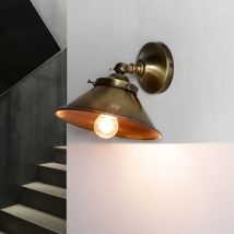 Licht-erlebnisse - Applique d'intérieur Alice industriel en laiton couleur bronze-similor au design vintage dans un style E14 - Bronze clair brillant