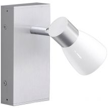 Fischer Leuchten - Applique murale lampe de chambre argent applique murale spot en verre réglable, couleur aluminium opale brillant, 1x GU10, LxlxP