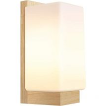 Applique Murale Lampe Murale Scandinave en Bois Style Simpe pour Chevet Salon Escalier Couloir-