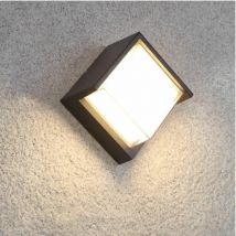 Applique Murale led 15W Noire Carrée IP65 avec cache - Blanc Froid Silumen