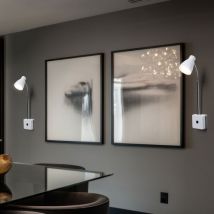 Etc-shop - Applique murale led applique chambre flexo spots, métal blanc argenté, 1x led 3W 200Lm 3000K, DxH 15,5x37 cm, lot de 2