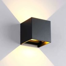 Applique murale led, Applique Murale imperméable à l'eau montée en Surface Appliques murales intérieures Salon Porche extérieur (6W Couleur : Noir)