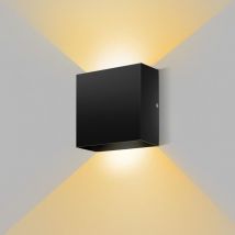 Quadratische Schwarze 6w Led-wandleuchte – Warmweiß 3000k Für Schlafzimmer Und Wohnzimmer