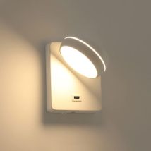 Applique Murale Led De Chevet For Chambre À Coucher, Rotative À 350 °, Angle D'Éclairage Réglable, Avec Port De Charge Usb Et Interrupteur – Lampes De