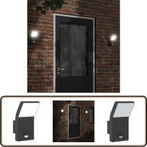 Applique murale led d'extérieur avec capteurs noir - Applique Murale Exterieure - Éclairage Extérieur - Luminaire Led - Lampadaire Extérieur - Sensor