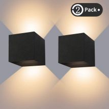 Langray - 12W Applique Murale Interieur/Exterieur, Lampe Murale led Etanche IP65 Réglable Lampe Up Down Design 3000K Blanc Chaud Appliques Murales