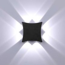 Denuotop - Applique Murale led Extérieur Intérieur Applique Murale 8W Étanche IP65 Applique Murale Noir Éclairage Mural pour Salle de Bain Couloir