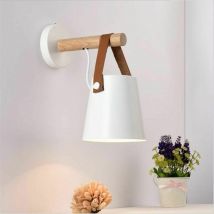 Ensoleille - Applique Murale led Industrielle Métal Bois éclairage Wall Light Luminaire E27 Douille pour Décoration Chambre Restaurants Café