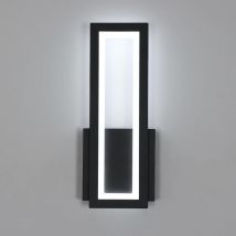 Applique Murale led 16W, Moderne Rectangulaire, Éclairage Acrylique pour Chambre Couloir Salon Escalier (Noir, Lumière Blanche Froide 6500K) - Comely