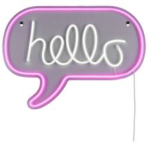 Applique, Applique Led Murale Hello Multicolore En Plastique, Boite A Design