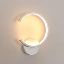 Goeco - Applique murale led Moderne 10W 1125LM Lumière Blanche Chaude 3000K, Ronde en Aluminium Blanc pour Salon Chambre Couloir Salle à manger