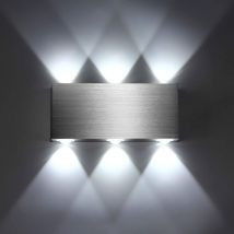 Stoex - Applique Murale Led Moderne 6W Applique Murale D'Intérieur En Aluminium, Pour Salon, Chambre à Coucher, Couloir, Blanc Froid