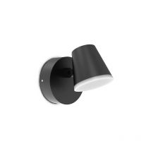 Miidex Lighting - Applique Murale led Orientable Noir - 12,5W - 800lm - Blanc Chaud 3000K - IP54