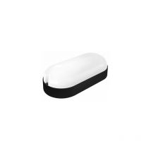 Applique murale led ovale ip65 matel 7w noire neutre