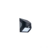 Applique murale led solaire 'Kolam' avec capteur de mouvement et crépusculaire pir (3W 6000K 300lm) IP65 couleur noire