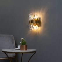 Kosilum - Applique murale luxe en cristal et métal doré - Ivanna