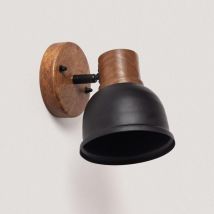 Iluzzia - Applique Murale Métal et Bois Eider Noir