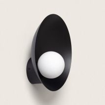 Applique Murale Métal et Verre Brais Noir