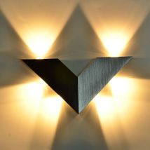 Stoex - Applique Murale Moderne à Led En Aluminium Applique Murale Triangulaire Créative Pour Chambre à Coucher, Couloir, Blanc Chaud