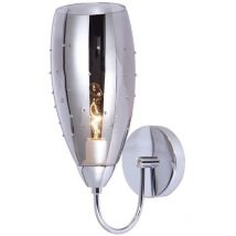 Italux - Grace - Applique Murale Moderne Chrome 1 Lumière avec Abat-Jour en Verre Foncé, E14