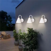 Wottes - Applique Murale Moderne Industrielle Lamp Murale Métal Luminaire Murale Intérieur Simple E27 Ø15cm Blanc - 3pcs