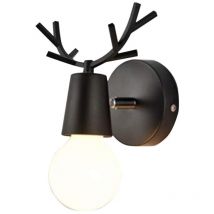 Applique Murale Moderne Lampe Murale Au Design Simple Lampe Murale Métal Pour Salon, Chambre à Coucher, Chambre D'Enfant (Noir)