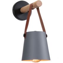 Applique Murale Moderne Lampe Murale Nordique En Bois (Gris), Applique Murale D'Intérieur, Pour Chambres, Salles à Manger, Escaliers