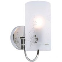 Italux - Valve - Applique Murale Moderne Chrome 1 Lumière avec Abat-Jour Mat, E27