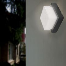 Silamp - Applique Murale Noire Carrée led 12W IP65 - Blanc Neutre 4000K - 5500K