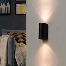 Optonica - Applique Murale Noire led IP44 double faisceau GU10 - silamp