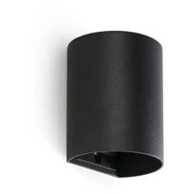 Faro Barcelona - Applique murale noire lisse sole avec interrupteur 40523