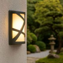 Anthrazitgraue Wandleuchte osaka mit E27-Sockel IP44