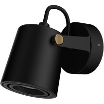 Applique murale orientable – Noir sablé – Détails dorés – GU10 – Abat-jour – SULION