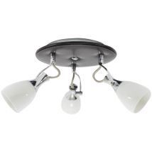 Xelux - Applique Murale Plafonnier Marron Et Blanc 3 Spots Orientables Et Inclinables 3 X 60 W G9