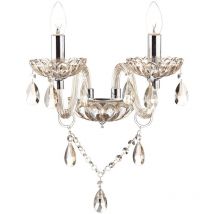 Dar Lighting - dar raphael - Bougie Double Applique Murale Cristal Champagne