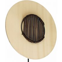 Applique murale ronde soie et bambou 1 lumière